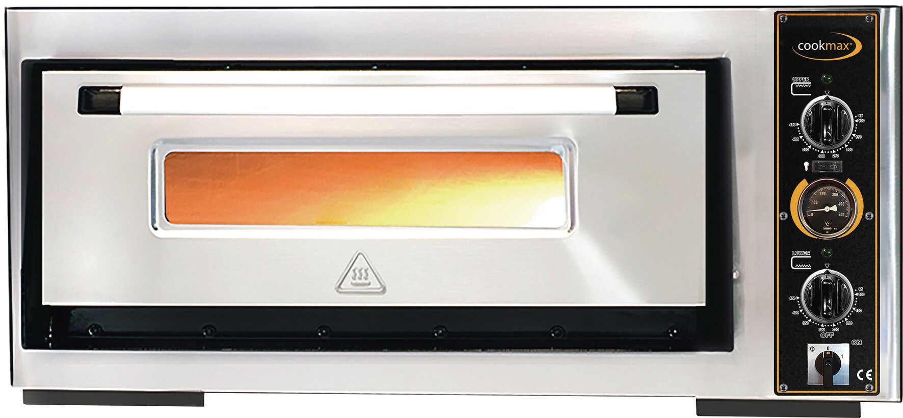 Pizzaofen, mit Thermometer,1 Kammer, für 4 Pizzen ø 300 mm
