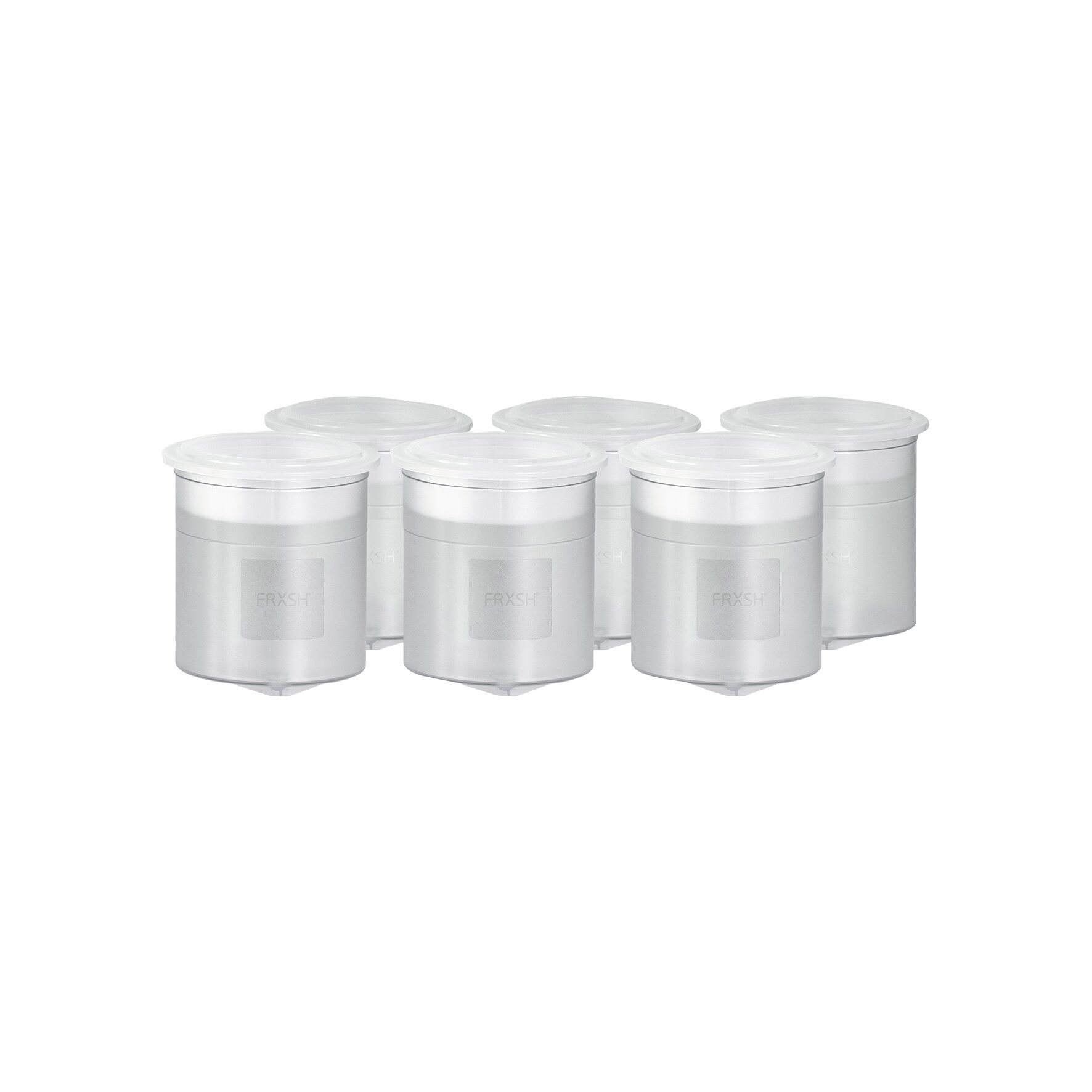 Kunststoffbecher transparent FRXSH mit Verschlusskappe 6er Set