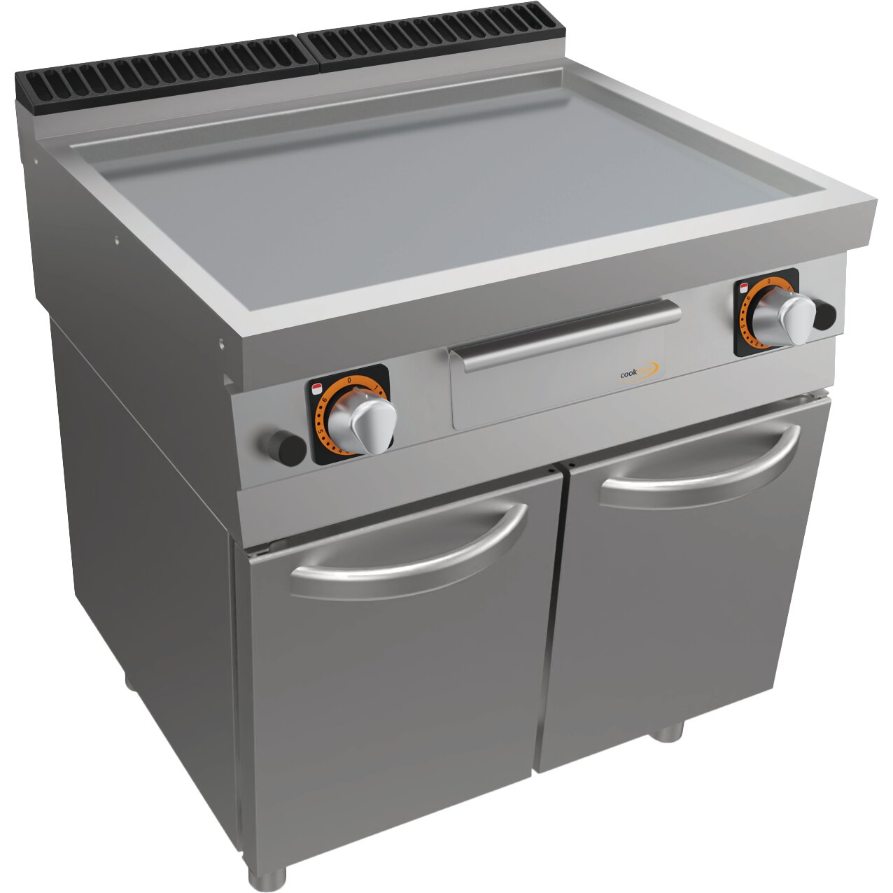 Gas-Grillplatte, glatt, mit Unterbau mit Türen