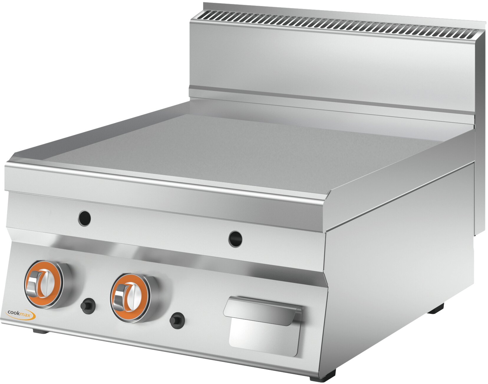 Gas-Grillplatte, glatt, verchromt, mit 2 Heizzonen