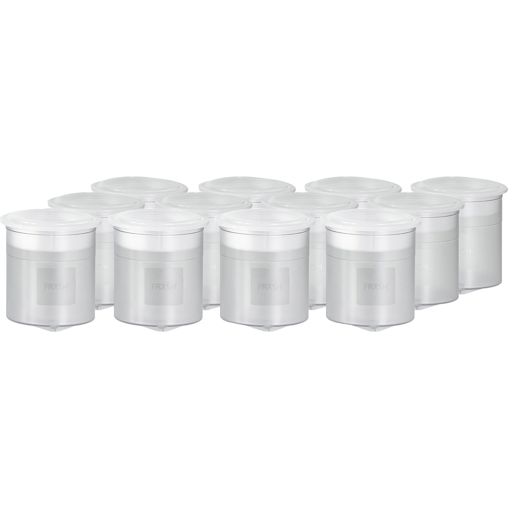 Kunststoffbecher transparent FRXSH mit Verschlusskappe 12er Set